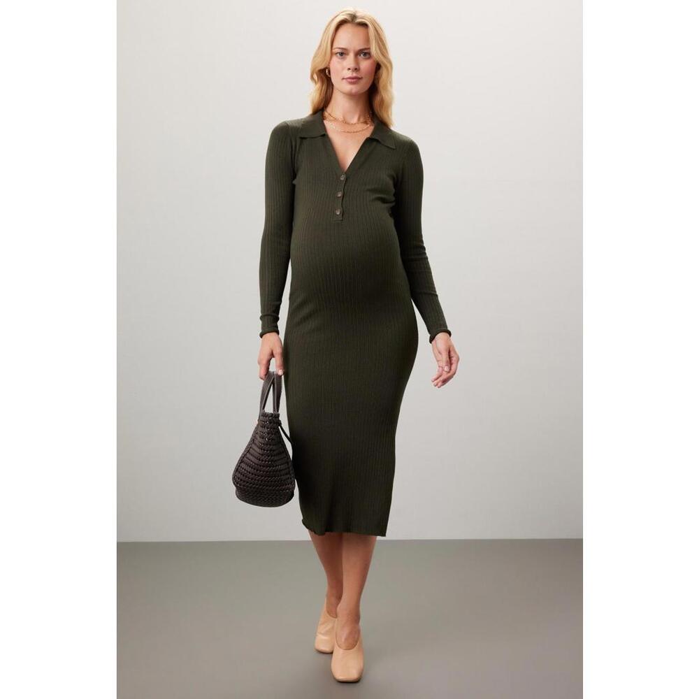 Ripe Sammy Knit Polo Dress Size XL Green